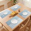 REGALWOVEN Placemats Set of 6 Plastic Placemats for Kitchen Dining Table Decor Table Placemats Wipeable Table Mat with Stripe Pattern - 3 of 4