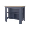 ORRD Modern Kitchen Island with 2 Open Shelves, Multifunctional Storage Organizer in Kronos Fresno & Kronos Blue, Easy Assembly, 40" Wide - 4 of 4