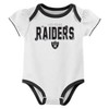 NFL Las Vegas Raiders Girls' White 3pk Bodysuit - 2 of 4