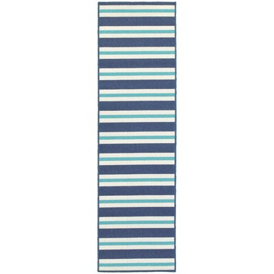 Oriental Weavers Meridian 5701B Blue/ Ivory Indoor/Outdoor Area Rug - 2'3" x 7'6"