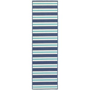 Oriental Weavers Meridian 5701B Blue/ Ivory Indoor/Outdoor Area Rug - 2'3" x 7'6" - 1 of 4