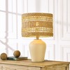 Maxax Boho Style Ceramic Rattan Table Lamp For Living Room/Bedroom/Entryway Console/Decorative Supplements With Rattan Accent - 2 of 4