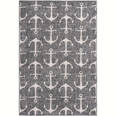 Charcoal 6' x 9' Easy-Care Outdoor Rectangular Rug