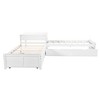 NicBex Twin Size L-Shaped Daybed, Modern Wooden Bed Frame with Trundle, Table and Storage Drawers for Bedroom and Living Room - 3 of 4