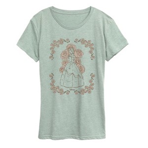 Women's - Disney Princess - Belle Roses Short Sleeve Graphic T-Shirt - 1 of 3