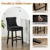 Hyleory Upholstered Counter and Bar Stools Solid Wood Legs, Button Tufted Back - 3 of 4