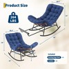 Oversized Rocking Chair with Footrest, Upholstered Lounge Chair with Metal Frame, Patio Reclining Chair for Patio Backyard Bedroom Garden - 2 of 4