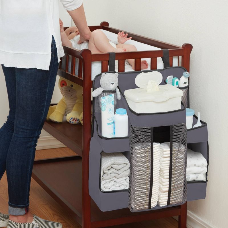 LA Baby Diaper Caddy and Nursery Organizer for Baby&#39;s Essentials - Gray, 3 of 8
