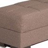 HomeRoots 52" Brown Chenille Tufted Storage Ottoman - 4 of 4