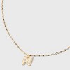 14K Gold Dipped Enamel "M" Initial Pendant Necklace - A New Day™ Gold/White - 4 of 4