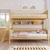 Whisen Twin Size Wooden Bunk Bed & Bed Frame with 3 Storage Shelves, Full-length Guardrail, Ladder - 2 of 4