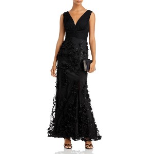 Adrianna Papell Womens Floral Applique Mermaid Gown Dress - 1 of 1