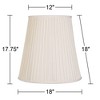 Springcrest Set of 2 Pleated Drum Lamp Shades Cream Large 12" Top x 18" Bottom x 18" High Spider with Replacement Harp and Finial - 4 of 4