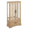 PAGED Classic Bookshelf Lighted Glass Display Cabinet with Adjustable Glass Shelves, 2 Doors and 1 Drawer for Home Office, Study - 2 of 4