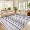 Machine Washable Indoor Modern Geometric Area Rugs with Stripped Lines, Soft Non Slip Floor Carpet for Home Office - 3 of 4