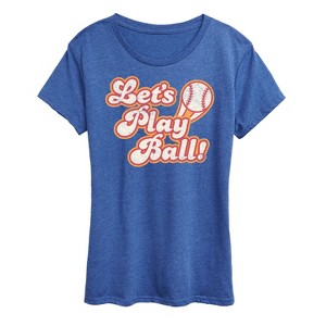 Women's - Instant Message - Lets Play Ball Short Sleeve Graphic T-Shirt - 1 of 4