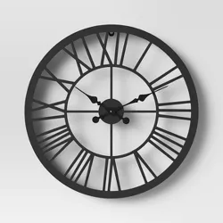 23" Metal Wall Clock Black - Threshold™
