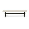 HomeStock X-Style Modern Kitchen Bench with Wooden Seat, 72x15x18 Inch, Black/White - 3 of 4