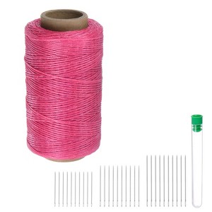 Unique Bargains Wear-Resistant Polyester Embroidery Waxed Thread with Needles - 1 of 4