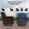 Resenkos Patio Furniture Sets,Outdoor & Patio Furniture Sets,4 Piece Rattan Patio Furniture Set with Swivel Rocking Chairs Table Loveseat, Blue Dark - 2 of 4