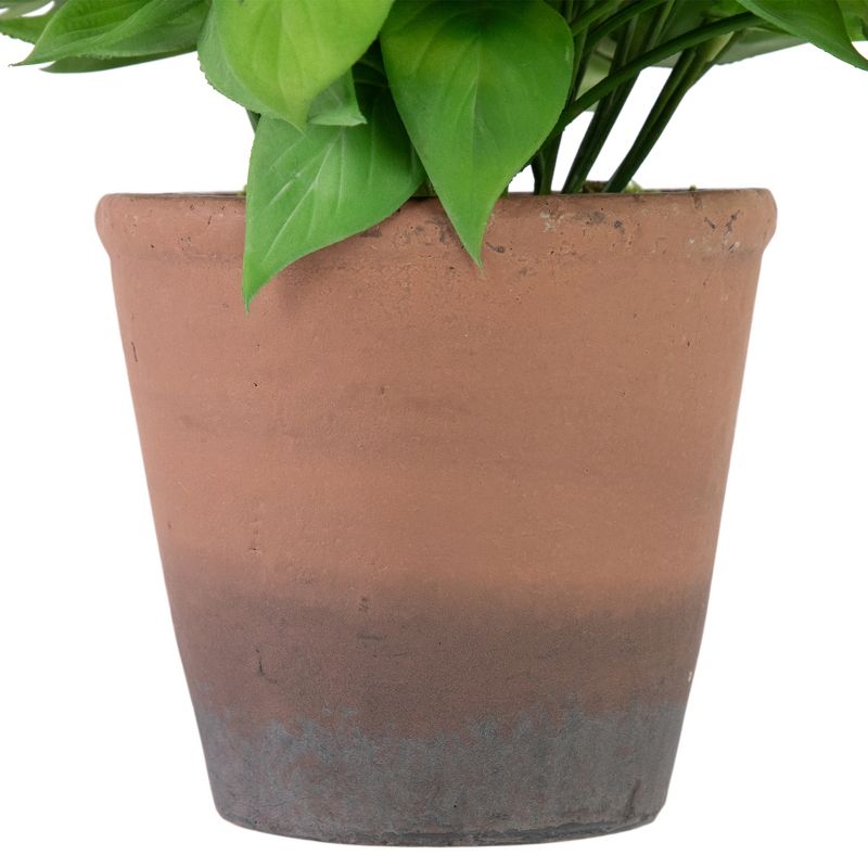Northlight Real Touch™ Artificial Peperomia Watermelon Begonia Plant in Terracotta Style Pot - 7", 4 of 9