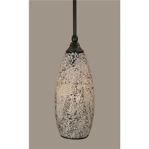Toltec Lighting Any 1 - Light Pendant in  Matte Black with 5.5" Black Fusion Shade - 1 of 1