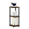 Furinno 3-Tier Corner Display Rack Open Multipurpose Bookcase Cabinet with Adjustable Shelves,Amber Pine/Black - 2 of 4