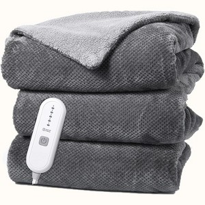 Electric Heated Blanket , Heating Throw with 4 Fast Heating Levels & 4 Hours Auto Off, Machine Washable, ETL Certification, Home Office Use - 1 of 4