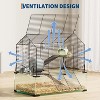 Acekool 3-Tier Large Hamster Cage, Metal & Glass Small Animal Habitat with Accessories, Transparent Cage for Guinea Pigs, Chinchillas, Hedgehogs - 2 of 4