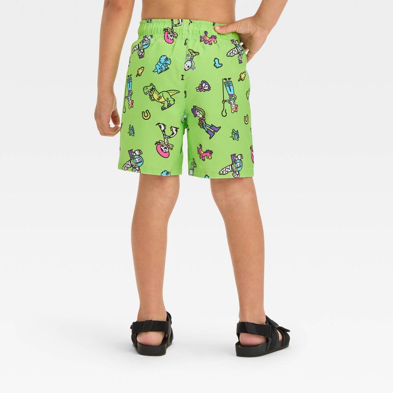 Toddler Boys' Disney Toy Story Swim Shorts - Green, 2 of 4