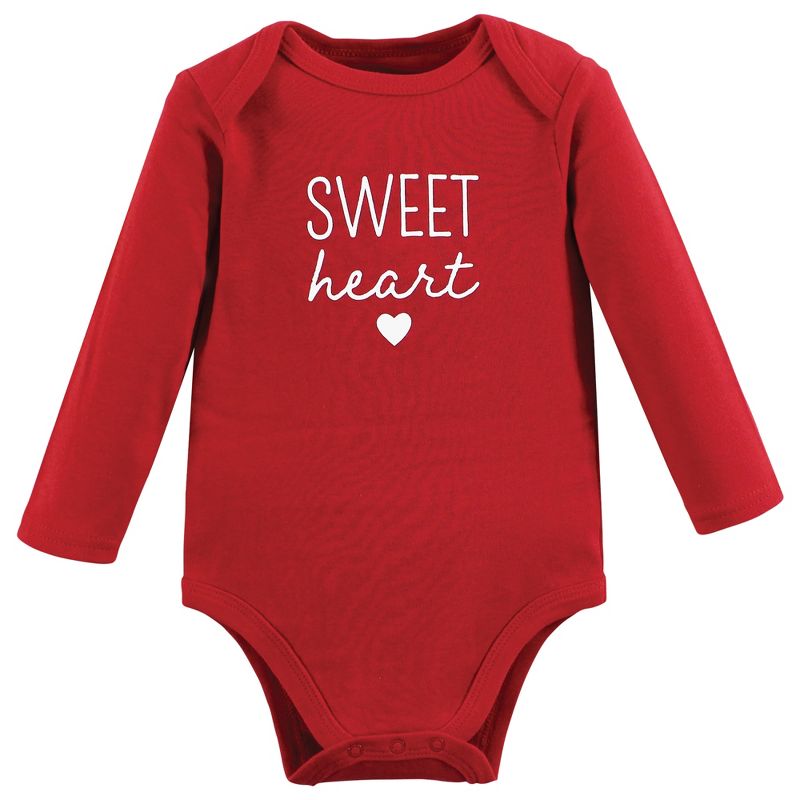 Hudson Baby Infant Girl Cotton Long-Sleeve Bodysuits, Valentine Sweetheart, 6 of 7