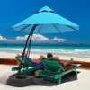Tangkula 11ft Patio Cantilever Hand Push Offset Hanging Umbrella w/ Wheels Base - 2 of 4