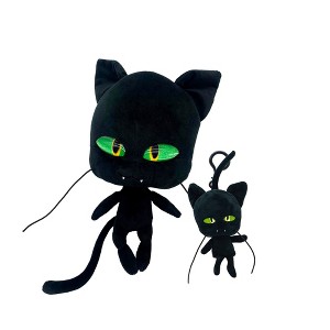 Miraculous Ladybug Kwami Plush Kit, Mon Ami, 9-Inch Plush with Resin Eyes and Lifesize 5-Inch Stuffed Toy with Matching Backpack Keychain - 1 of 4