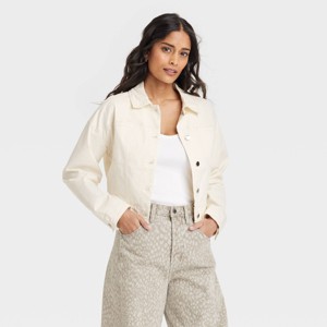 Women's Trucker Jacket - Universal Thread™ Cream - 1 of 3