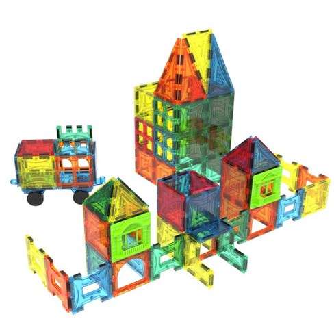 Mag Genius - 102 Pieces Magnetic Building Tiles With Magnetic