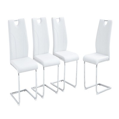 Infurnic Dining Chairs Modern Style Set of 4 Uniquely Designed Chairs, Suitable for Restaurants, Kitchens, Conference Rooms, White, 15.7"*16"*37.4"