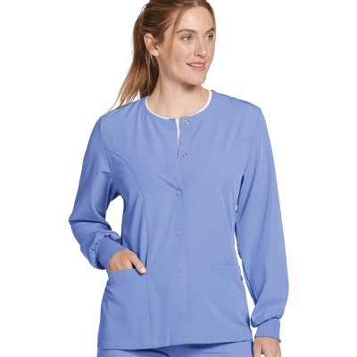 Jockey Women's Classic Round Neckline Snap Scrub Jacket