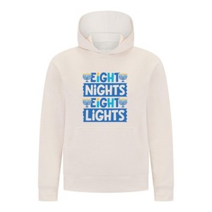 Everyday Kids Hanukkah Collection “Eight Nights Eight Lights” Pullover Hoodie – Holiday Sweatshirt - 1 of 4