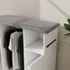 ORRD Ironing Cart with Rolling Board, Multipurpose Cabinet on Wheels, Compact Ironing Solution for Laundry Room, Bedroom, Cloakroom, White - 2 of 4