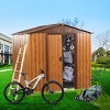 Outdoor Patio Metal Tool Storage Shed,Garden Backyard UV-Resistant Storage Shed with 4 Punched Vents,Sliding Doors and Padlock-Coolbibila - 2 of 4