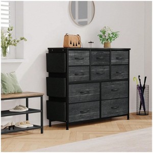 Dresser for Bedroom,10 Drawers Dresser & Chest of Drawers with Fabric Bins,Side Pockets and Steel Frame,Tall Dresser Storage Tower for Closet Hallway - 1 of 4