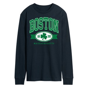 Men's - Instant Message - Boston Mass Clover Long Sleeve Graphic T-Shirt - 1 of 4