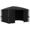 vidaXL Classic Styled Gazebo with UV-Resistant Polycarbonate Roof and Adjustable Polyester Curtains - 157.5"x118.1"x104.3" Anthracite - 4 of 4