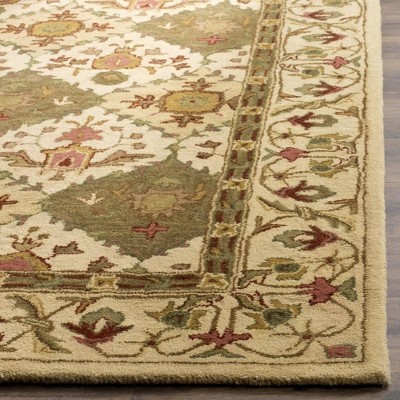Heirloom Blue Wool Tufted Rectangular Area Rug, 3' x 5'