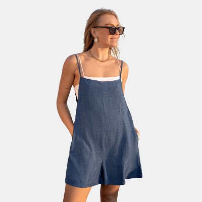 Women's Casual Functional Side Pocket Cami Romper for Summer Beach Days - Cupshe