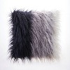 18"x18" Ombre Flokati Faux Fur Square Throw Pillow Gray - VCNY Home: Modern Textured Accent, Indoor Use - 2 of 4