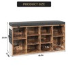 Shoe Bench with Padded Seat, Entryway Storage Bench with Adjustable Shelf, 3 Tier Shoe Rack with 10 Compartments - 3 of 4