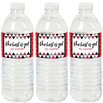 Big Dot of Happiness Red Graduation Party Water Bottle Sticker Labels - Set of 20