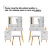Vanity Table With Led Mirror, Light Adjustable Brightness, Dressing Table, Upholstered Stool Set, Wooden Makeup Table With Drawers And Storage - 4 of 4