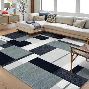 Washable Area Rug for Living Room Modern Geometric Large Area Rug - 1 of 4